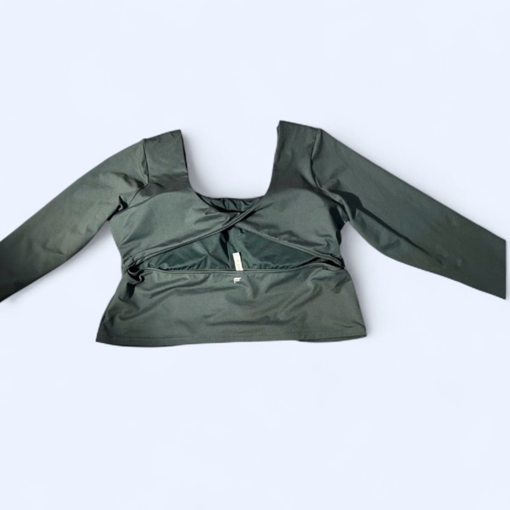 Fabletics Dark Green Women’s Twist Back Long Sleeve Top - Size XXL - Picture 5 of 8